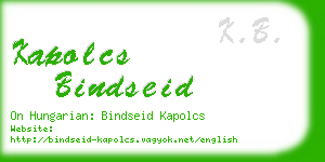 kapolcs bindseid business card
